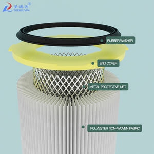 מסנן אוויר תעשייתי גלילי מפוליאסטר בעל <span class=keywords><strong>4</strong></span> אוזניים, כיסוי עליון מפלסטיק, יעילות גבוהה, מסנן אבק - Product Image 5