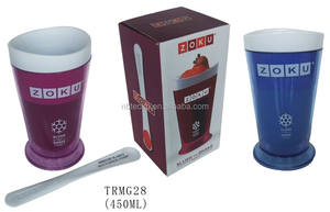 Taza de yogur de doble pared de plástico Mezcla de taza de batido granizado de helado Mezclador de taza con cuchara - Product Image 2