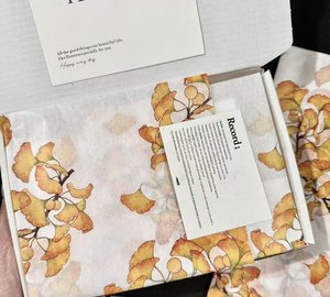 Papier de soie jaune Ginkgo 17g pour emballage de vêtements et cadeaux, papier d'emballage pour accessoires, logo et taille personnalisables - Product Image 1
