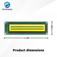 SCCdisplay Russische Zeichen JXD2402A-IIC COB STN Gelb Positiv 24x2 Zeichen LCD-Modul I2C Hohe Helligkeit LED-Hintergrundbeleuchtung