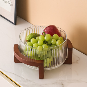 Venta al por mayor <span class=keywords><strong>de</strong></span> fábrica: Cuenco <span class=keywords><strong>de</strong></span> frutas <span class=keywords><strong>de</strong></span> vidrio con soporte <span class=keywords><strong>de</strong></span> madera, para ensalada y verduras, 1.8L/2.8L/3.8L/4.8L - Product Image 6