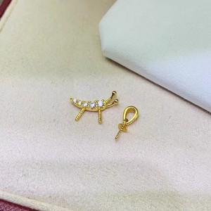 อุปกรณ์ทำเครื่องประดับมุก DIY 31213 จี้เงินแท้ S925 รูปผีเสื้อเปล่าสำหรับสร้อยคอ พร้อมลูกปัดกลมขนาด 6-10 มม. จี้เพชรและชาร์ม - Product Image 4