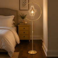Sceptre de mariage doré avec support, lampadaire LED, centre de table en acrylique, piédestal isolé pour événements et lieux de fête