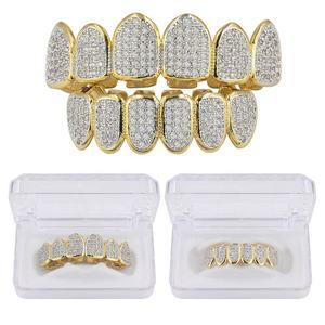 Nuova vendita all'ingrosso da uomo Hip Hop Gold denti Grillz in alto e in basso ghiacciato Grillz <span class=keywords><strong>Dental</strong></span> Cubic Zirconia vampiro personalizzato Grillz denti regalo - Product Image 4