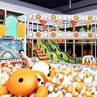 Aire de jeux intérieure commerciale personnalisée pour enfants, équipement de jeux souples avec piscine à balles, toboggans et jeux interactifs