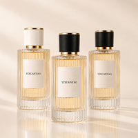 Vente en gros de flacons de parfum ronds en verre transparent de 30 ml, 50 ml, 100 ml, atomiseur vide, emballage de parfum de luxe personnalisé