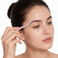 Rasoir à sourcils en paille de blé, lame inclinée, épilateur facial portable, outil de toilettage pour femmes