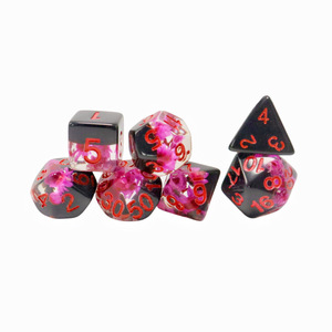 Juego de Dados de D&D con Núcleo Líquido, <span class=keywords><strong>Serie</strong></span> Flower, 5/7 Piezas, con Bolsa Gratis para Juegos de Rol - Product Image 2