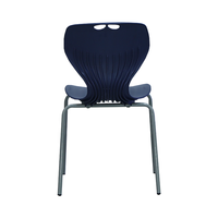 Chaise d'école monobloc moulée, empilable, bleu marine, pour salle de classe, étude, lecture et pratique