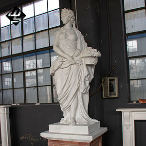 ประติมากรรมหินอ่อนสีขาวคุณภาพสูงสไตล์ยุโรปแบบคลาสสิกตะวันตก แกะสลักด้วยมือตามสั่ง รูปเทพธิดาแห่งดวงจันทร์ขนาดใหญ่ - Product Image 4