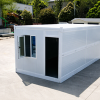 Maison conteneur pliable, bâtiment préfabriqué portable avec structure en acier galvanisé pour projets extérieurs