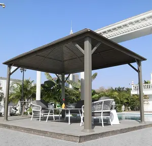 300*400cm आउटडोर Gazebo निविड़ अंधकार एल्यूमीनियम मंडप फैक्टरी आउटलेट