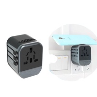Adaptor Pengisi Daya Universal Multi-Plug 35W PD Tipe-C Pengisian Cepat dengan 3 Stopkontak AC 2 Port USB untuk 200+ Negara