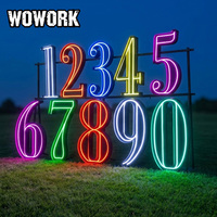 Luces de Números Gigantes de Metal Sólido con LED RGB WOWORK 2026 para Decoración de Letreros en Bodas, Fiestas de Cumpleaños y Navidad