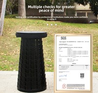 Tabouret pliant télescopique, capacité de 450 kg, réglable en hauteur, portable pour le camping, en PP écologique, vente en gros, logo personnalisé