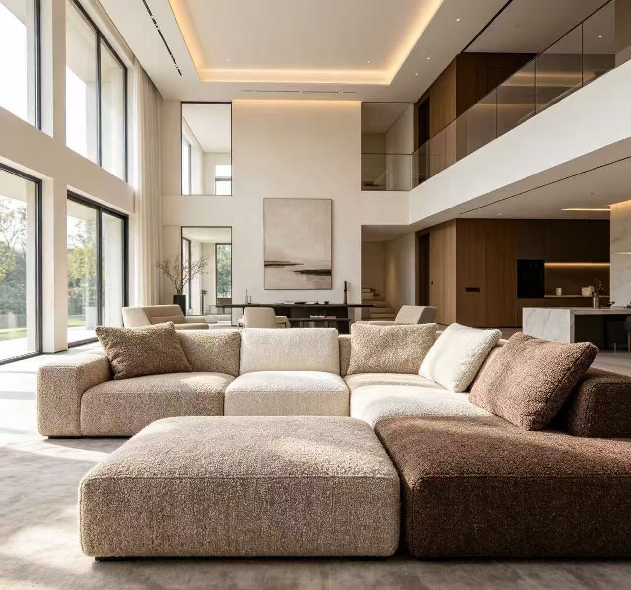Tenghui Manufacturer's Custom Heavy 620gsm Soft Polyester Yarn Dyed Chenille Woven Boucle Fabric Ready for Sofa Furniture Deco · image 5
