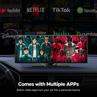 Pantalla Inalámbrica CarPlay de 10.25 Pulgadas, Actualización de Android Auto, Pantalla Táctil Portátil IN-CELL, la Más Delgada, Netflix, Youtube, Navegación GPS para Automóvil