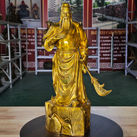 Statue de Guan Gong grandeur nature en laiton avec épée Guandao pour la décoration de temple, maison, entreprise, Feng Shui, tailles personnalisées