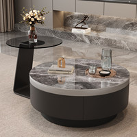 Table basse en dalle de roche style luxe léger avec espace de rangement personnalisable pour salon, maison, petit appartement, haut de gamme, moderne
