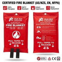 Couverture anti-feu d'urgence en fibre de verre 1x1m, ignifuge, pour la cuisine, la maison et le bureau