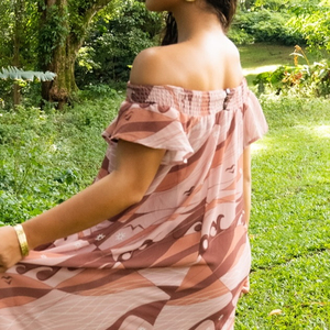 New flowy and <b>loose</b>-fitting beach floral print elastic bandeau Maxi <b>dress</b>, custom-made rayon casual <b>dress</b> - Product Image 4