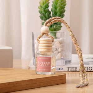 Diffuseur de parfum en verre pour voiture, à suspendre, <span class=keywords><strong>sans</strong></span> <span class=keywords><strong>alcool</strong></span>, parfum longue durée 60 jours, avec bouchon en bois pour rétroviseur - Product Image 4