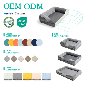 Wasserdichtes Weiches Flanell Großes Orthopädisches Wasserdichtes Luxus-Großes Memory-Schaum Hundebett mit Rutschfestem Boden - Product Image 3