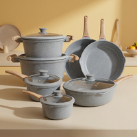 Ensemble de casseroles et poêles OEM Sanlang 12 pièces en aluminium moulé, revêtement céramique antiadhésif durable, sans PFAS