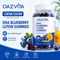 OEM Vitaminen DHA Blauwe Bes Luteïne Ester Gummy Candy Fruit Smaak Ooggezondheid Supplementen Beer DHA Blauwe Bes Luteïne Gummies