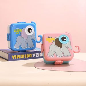 Cartone animato contenitore per alimenti per bambini PP plastica <span class=keywords><strong>Bento</strong></span> Lunch Box scuola bambini Tiffin Box 2 strati di plastica scatola per il pranzo per la scuola del bambino - Product Image 1