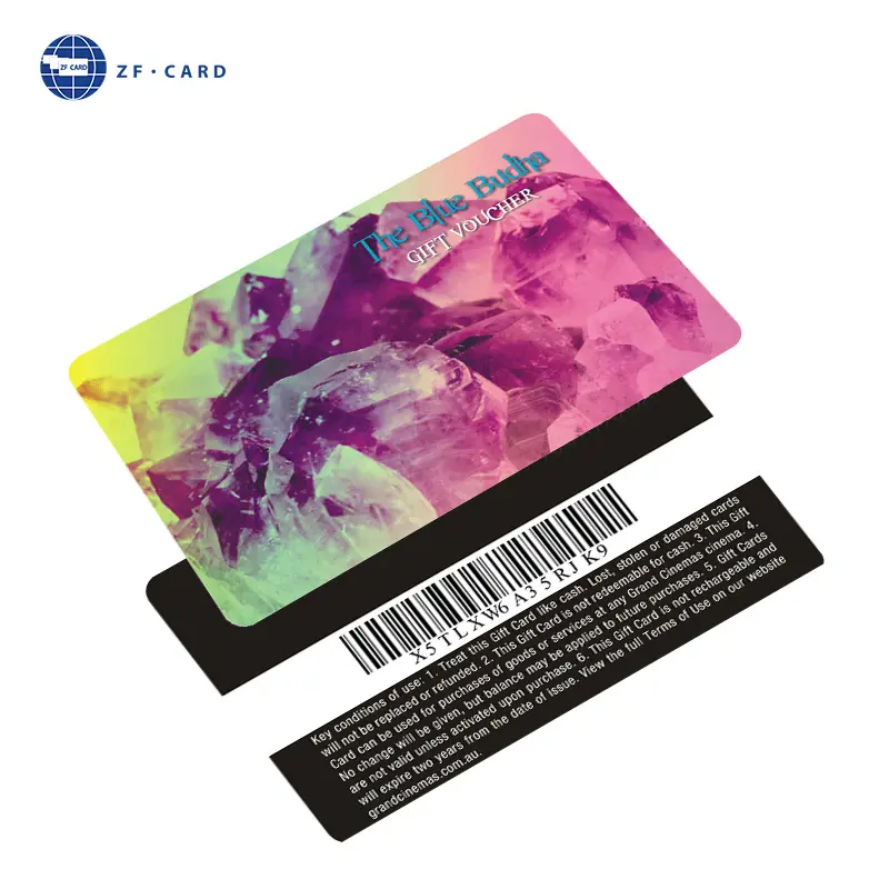 Fast production custom printed plastic PVC barcode gift card qr code