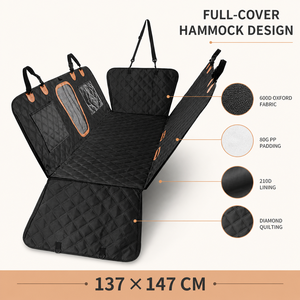 Housse de <span class=keywords><strong>siège</strong></span> de <span class=keywords><strong>voiture</strong></span> pour <span class=keywords><strong>chien</strong></span> imperméable en Oxford 600D avec fenêtre en maille et fond rigide, <span class=keywords><strong>protection</strong></span> de <span class=keywords><strong>siège</strong></span> arrière pour SUV et camion, idéale pour les voyages - Product Image 2