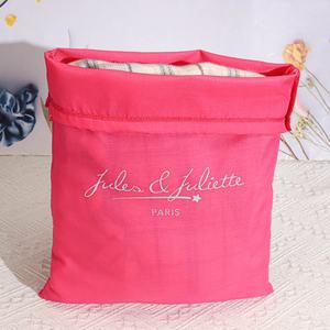 Sac de shopping en coton avec cordon de serrage 30*40 cm, logo personnalisé imprimé, coton mousseline <span class=keywords><strong>rose</strong></span>, pochette d'emballage pour vêtements et chaussures - Product Image 3