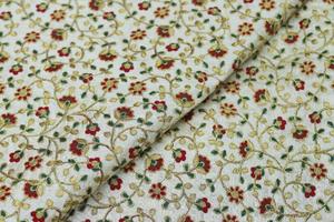 Elegant Poly <b>Raw</b> <b>Silk</b> <b>Fabric</b> Lightweight Breathable Quick-Dry Woven Abstract Flower Design for Home Textile Clothing DIY - Product Image 4