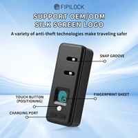 Serrure électronique intelligente portable avec reconnaissance biométrique, cadenas à empreintes digitales en ABS+PC, 4 piles AAA pour bagages