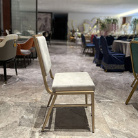 Chaise de banquet moderne en alliage d'aluminium, vente en gros d'usine, pour hôtels, restaurants, salons, extérieur, avec dossier rembourré, mariages