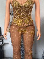 Corne sexy tube top long tube tulle écharpe plein de diamants paillettes scène bar boîte de nuit spectacle modèle dj