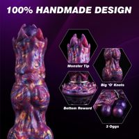 Dildo inflable de monstruo ovariano de 26 cm con ano inflable y 4 huevos de silicona, bomba vaginal, juguetes sexuales extremos para mujeres y hombres