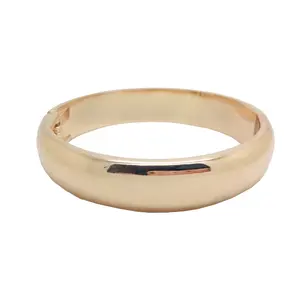 Simple Old Design Exquisite Thick Minimalist Big Classic Thin Dome Glossy Smooth Bangle for Women Jewelry