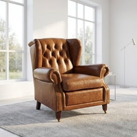 Fauteuil de bureau médiéval antique pivotant en cuir pour le loisir