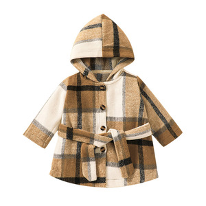 High Street Long Sweat à capuche en laine pour filles Veste en tweed à carreaux pour enfants de 2 à <span class=keywords><strong>14</strong></span> <span class=keywords><strong>ans</strong></span> - Product Image 1