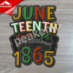 Venta al por mayor parche personalizado Juneteenth 1865 bordado lentejuelas parche hierro en <span class=keywords><strong>pegamento</strong></span> en la parte posterior <span class=keywords><strong>para</strong></span> <span class=keywords><strong>ropa</strong></span> - Product Image 2
