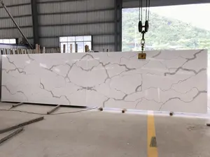 Alta calidad Calacatta blanco piedra de cuarzo de piedras artificiales para la cocina mostrador