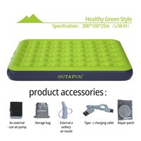 Matelas pneumatique hybride moderne OUTAFUN, taille Queen, avec pompe intégrée, réversible, 20 cm d'épaisseur, pour appartement et usage domestique