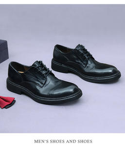 Chaussures Oxford de travail pour hommes Goodyear, nouveau style, en cuir véritable, fabriquées à la main, rétro, décontractées, à lacets, semelle intermédiaire en caoutchouc, semelle extérieure - Product Image 6