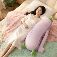 Coussin corporel en peluche douce de 90/120 cm, adorable jouet en peluche en forme de banane et d'aubergine pour la décoration de chambre et la détente avant le sommeil