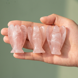Handmade Rose Quartz Crystal Angel Carving <b>Valentine</b>’s Day Graduation Love Relationship Healing <b>Decor</b> Gift - Product Image 3