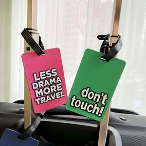 Logo personnalisé impression par sublimation étiquette à bagage en silicone souple étiquette de sac en caoutchouc étiquette de bagage en caoutchouc PVC - Product Image 4