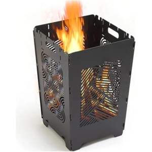 Brasero portable moderne en métal rectangulaire 35cm x 55cm, montage facile, pour camping et usage extérieur - Product Image 1