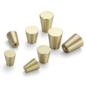 Conical Drawer Cabinet Handles Solid Brass 15x15 Minimalist Furniture <b>Knobs</b> Durable <b>Copper</b> Natural Color - Product Image 1